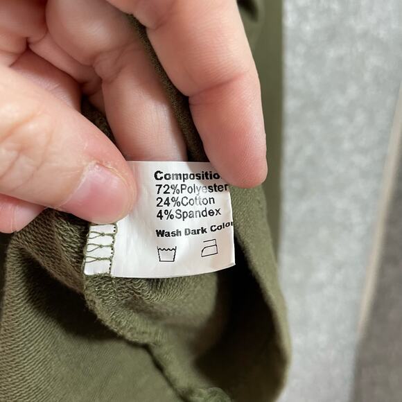 Zaful Women's Army Green Plus Size Cropped Sweatshirt - Size 3X - Cowl Neck Top - Picture 7 of 8